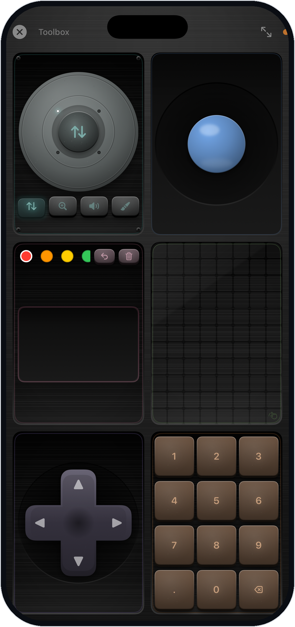 Coast control palette on iPhone